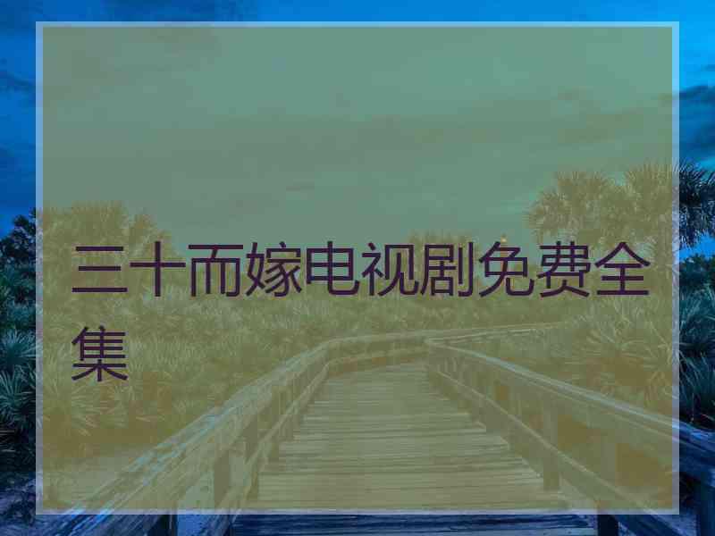 三十而嫁电视剧免费全集