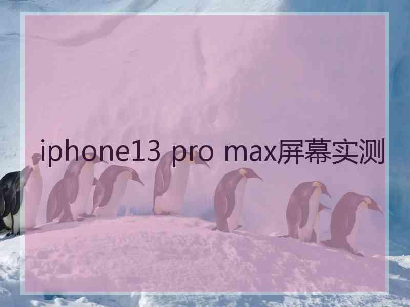 iphone13 pro max屏幕实测