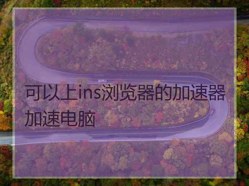 可以上ins浏览器的加速器加速电脑