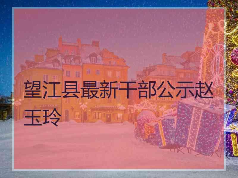 望江县最新干部公示赵玉玲