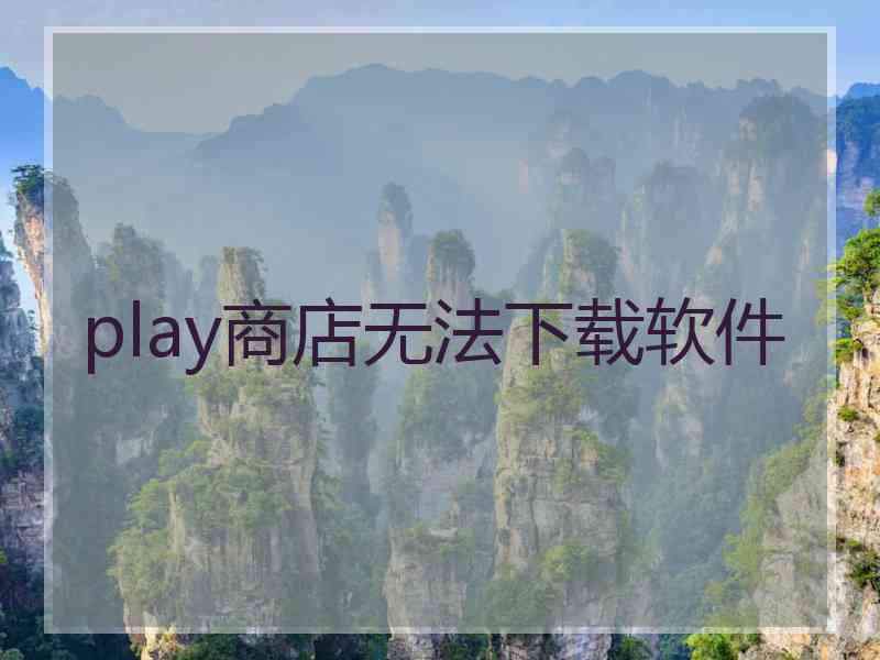 play商店无法下载软件