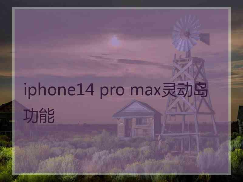 iphone14 pro max灵动岛功能