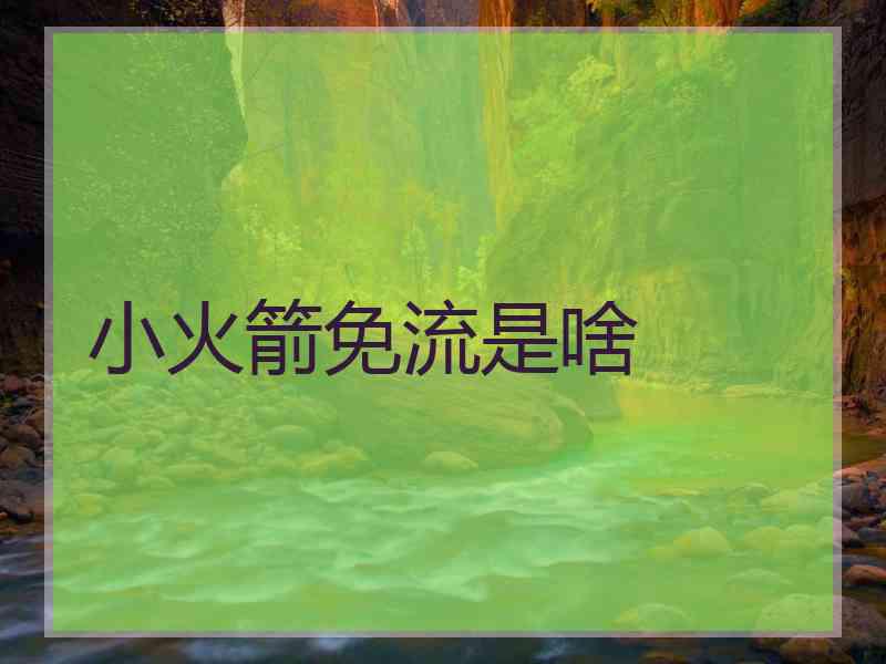 小火箭免流是啥