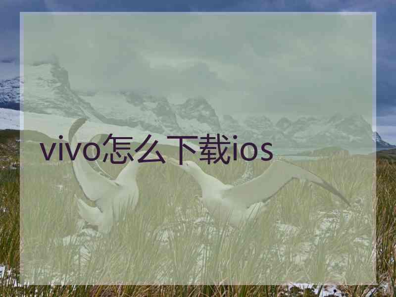 vivo怎么下载ios