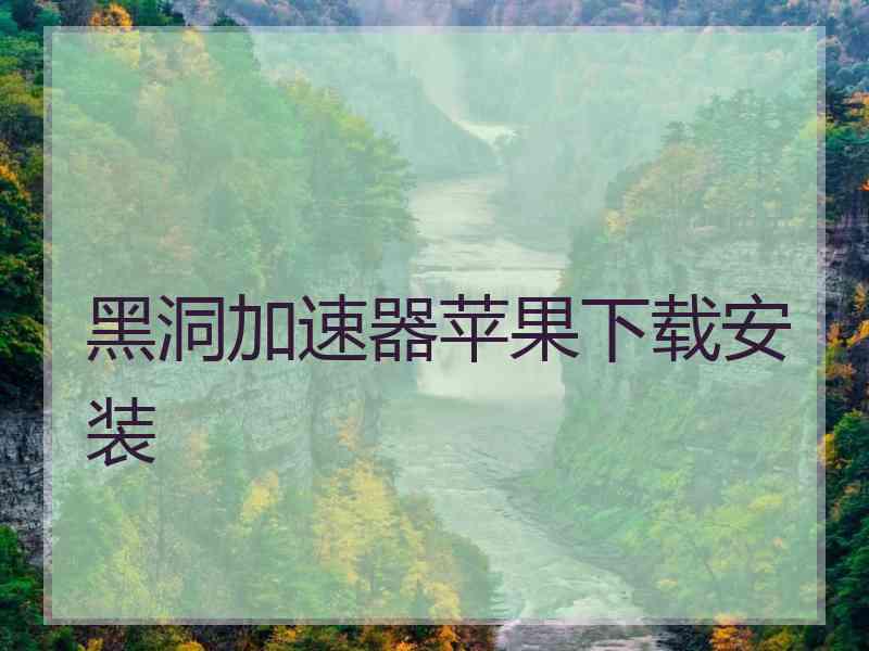 黑洞加速器苹果下载安装