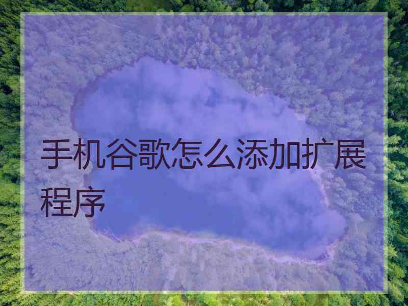 手机谷歌怎么添加扩展程序