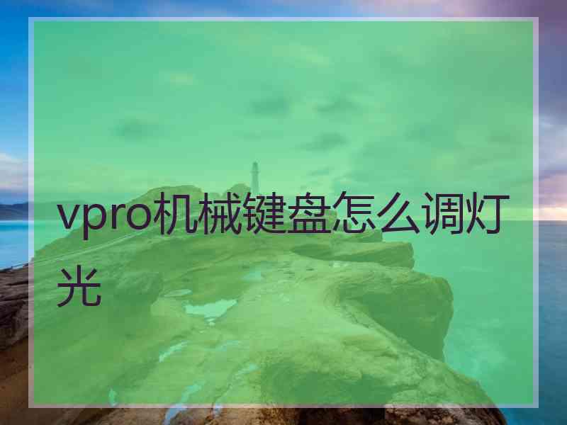 vpro机械键盘怎么调灯光