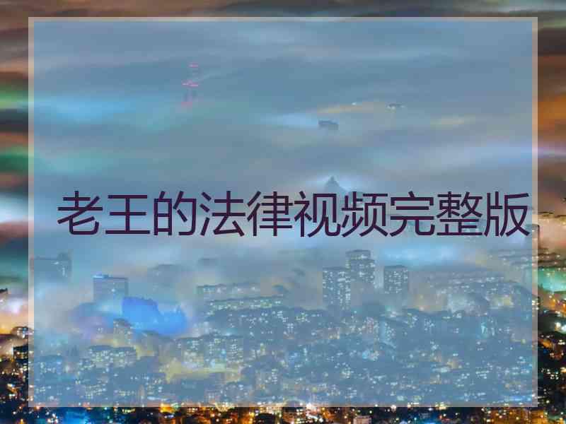 老王的法律视频完整版