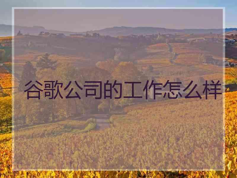 谷歌公司的工作怎么样