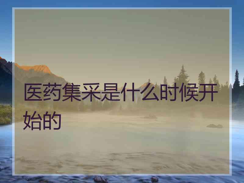 医药集采是什么时候开始的