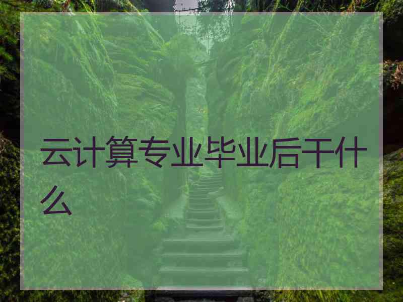 云计算专业毕业后干什么