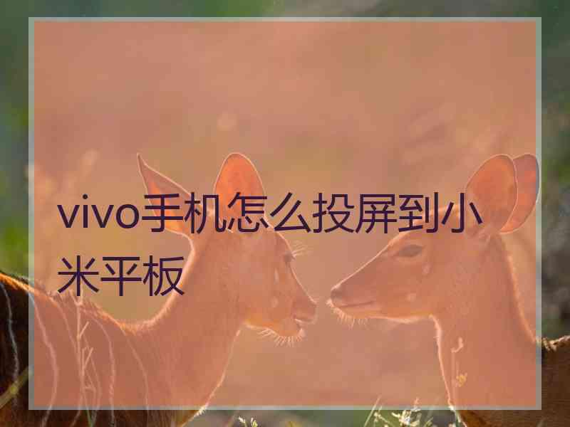 vivo手机怎么投屏到小米平板