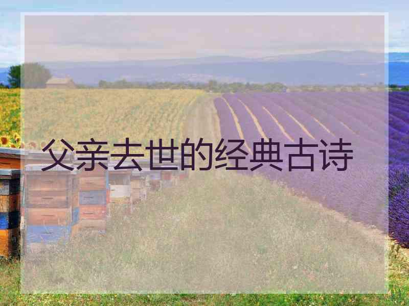 父亲去世的经典古诗