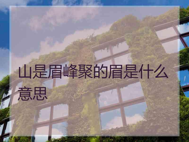 山是眉峰聚的眉是什么意思