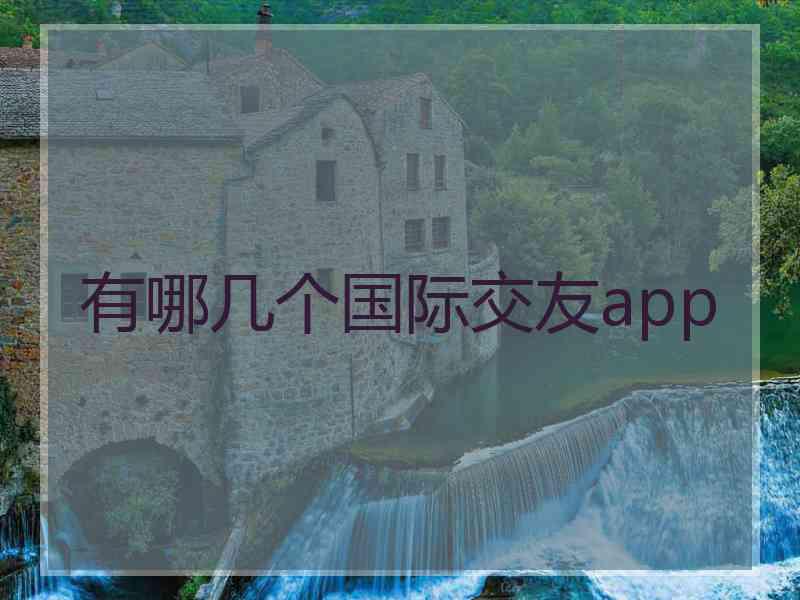 有哪几个国际交友app