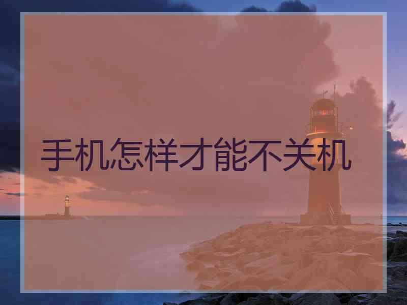 手机怎样才能不关机