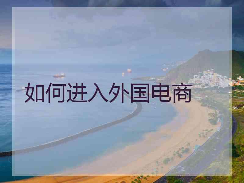 如何进入外国电商