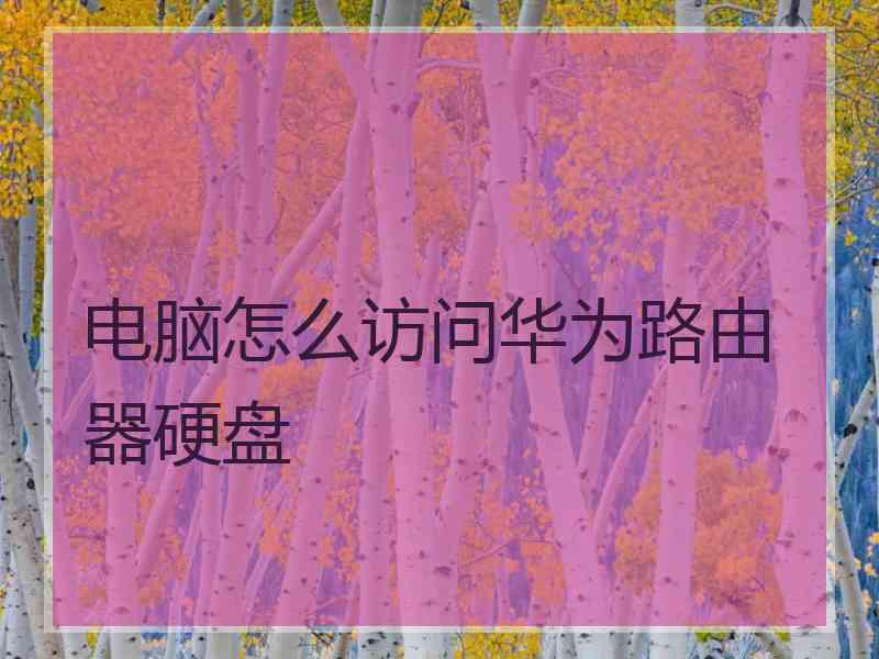 电脑怎么访问华为路由器硬盘