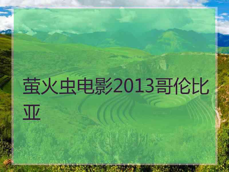 萤火虫电影2013哥伦比亚