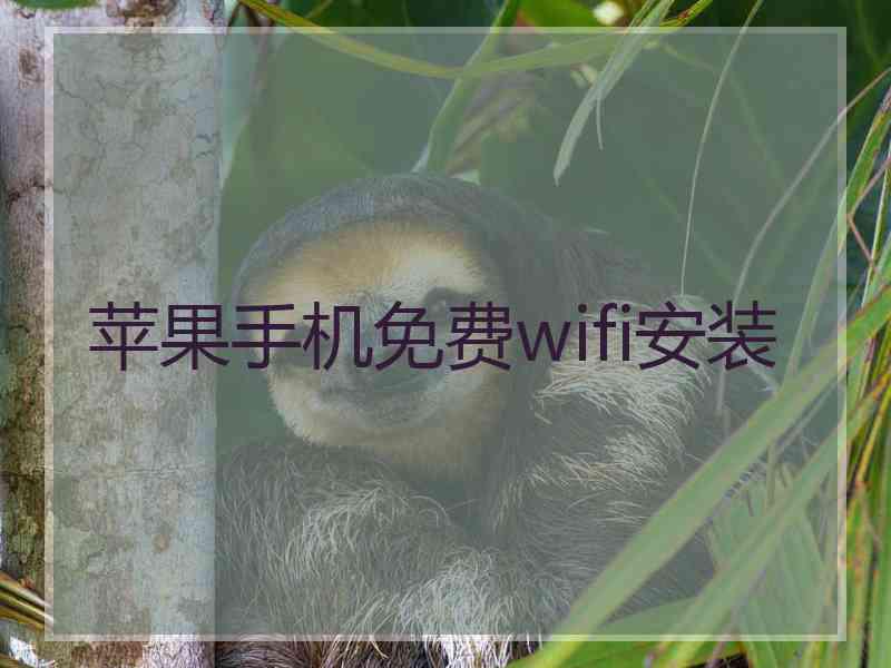 苹果手机免费wifi安装