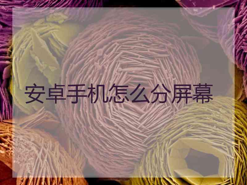 安卓手机怎么分屏幕