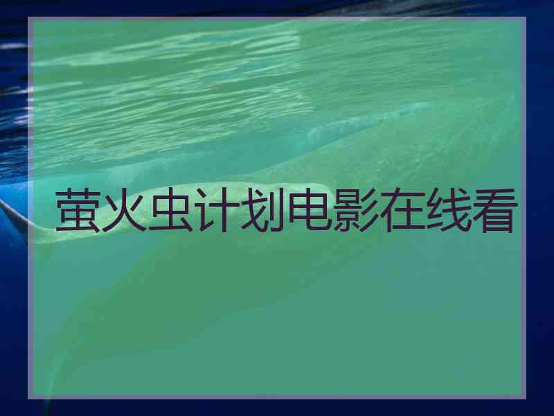 萤火虫计划电影在线看