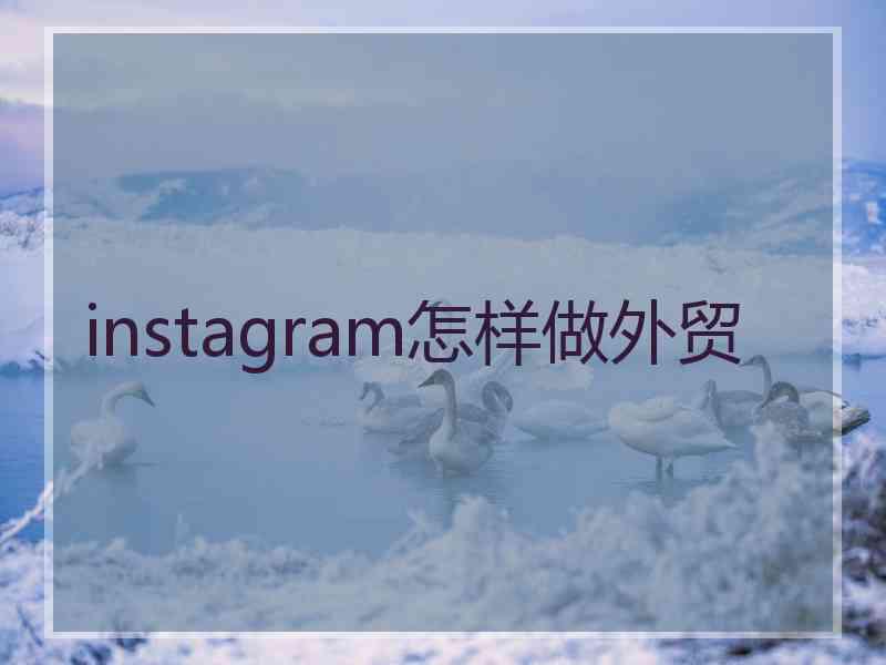 instagram怎样做外贸