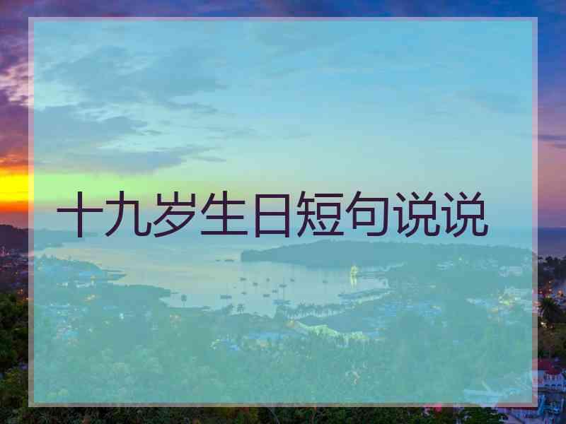十九岁生日短句说说