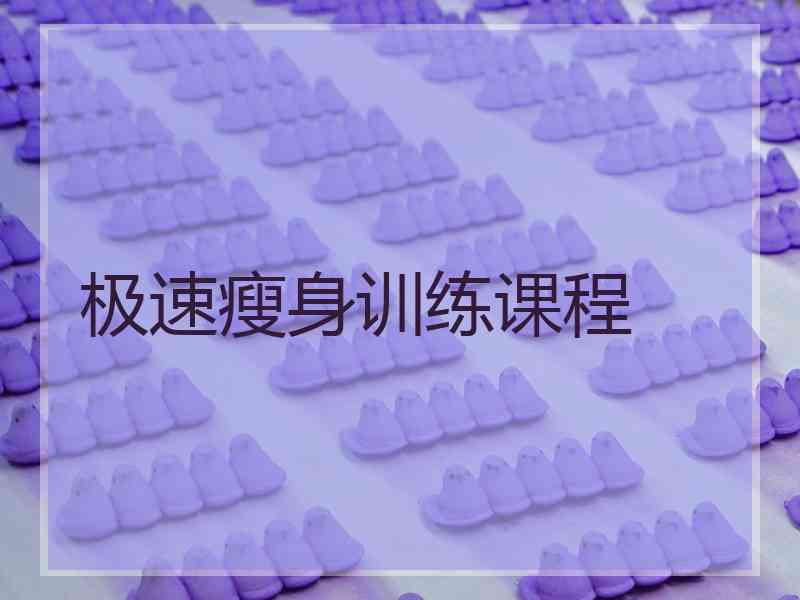 极速瘦身训练课程