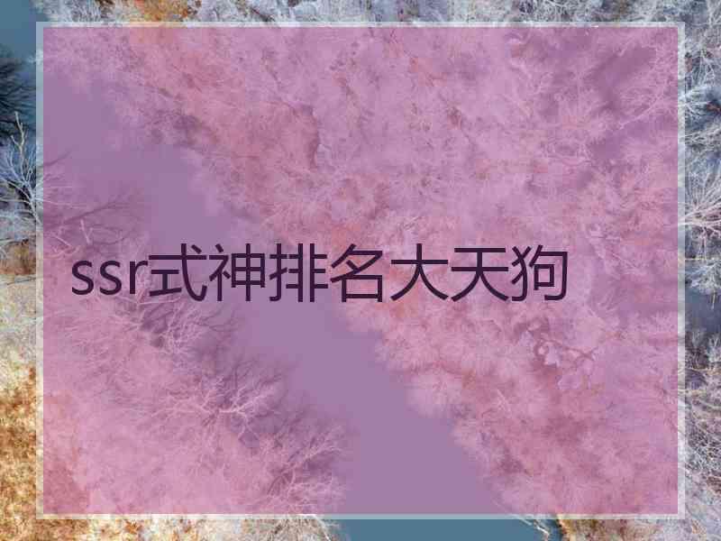 ssr式神排名大天狗