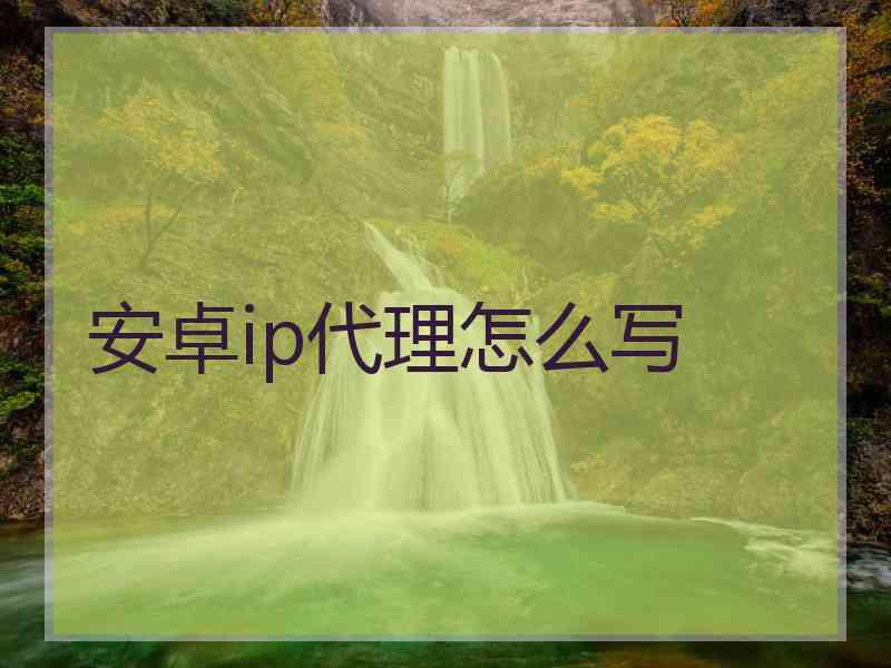 安卓ip代理怎么写