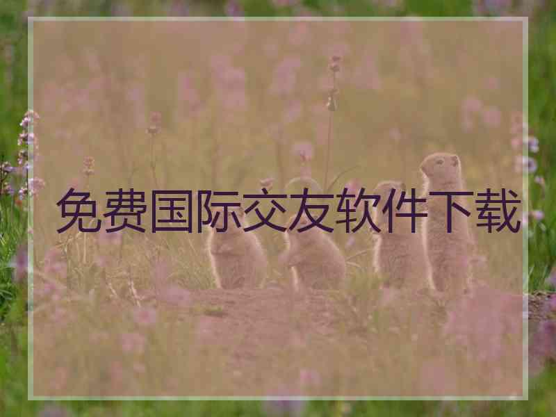 免费国际交友软件下载