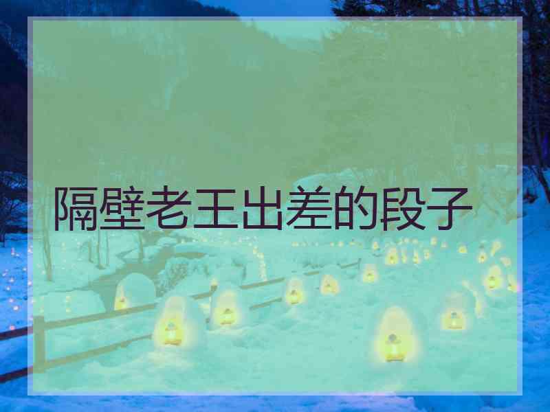 隔壁老王出差的段子
