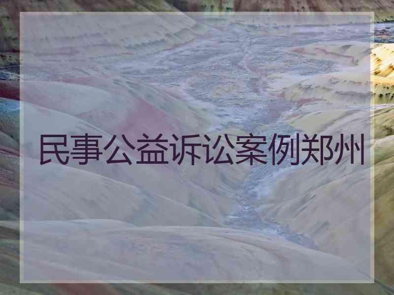 民事公益诉讼案例郑州