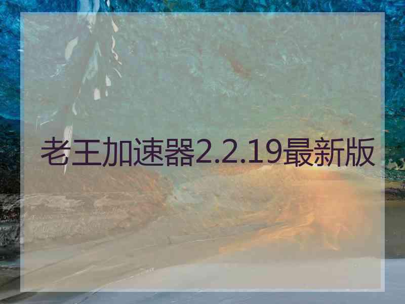 老王加速器2.2.19最新版