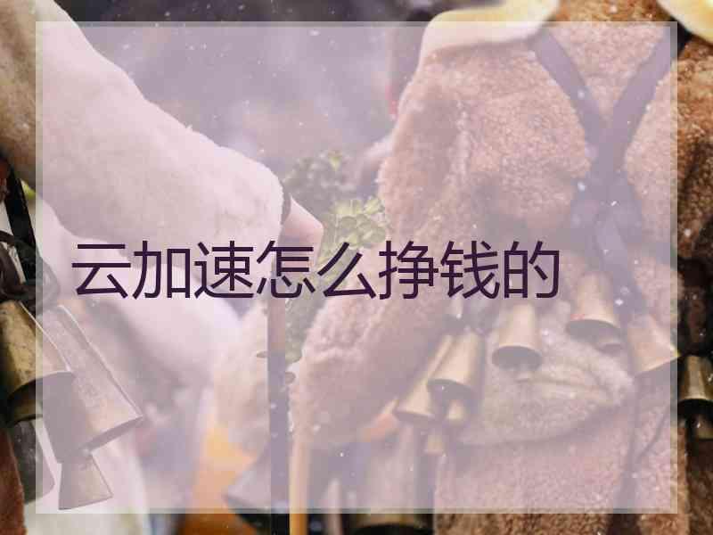 云加速怎么挣钱的
