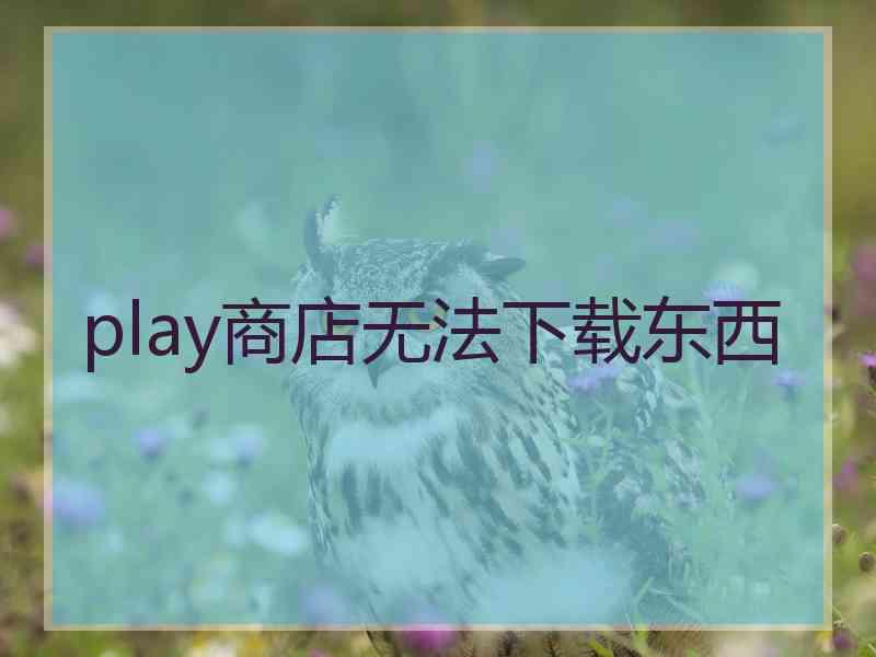 play商店无法下载东西