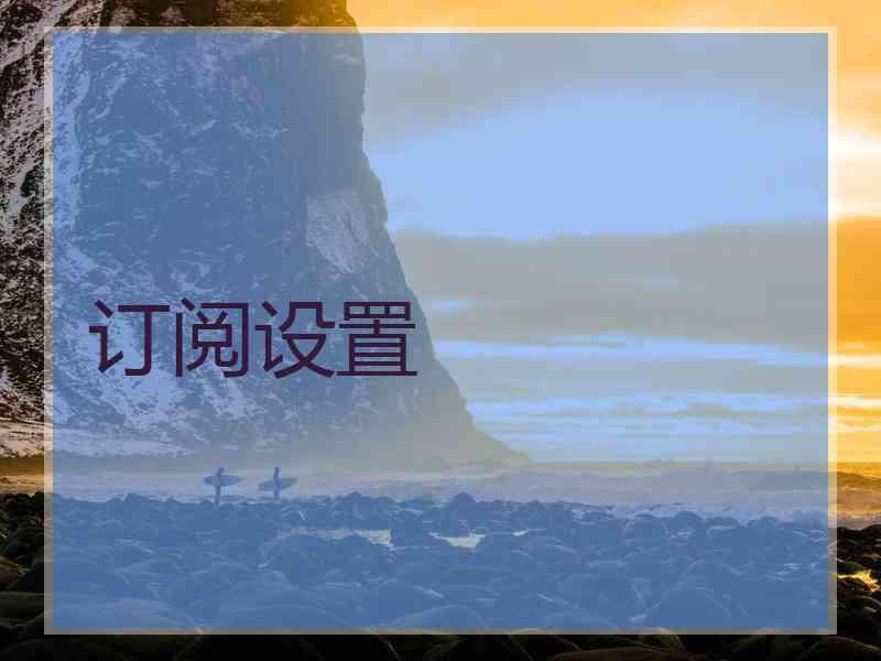 订阅设置