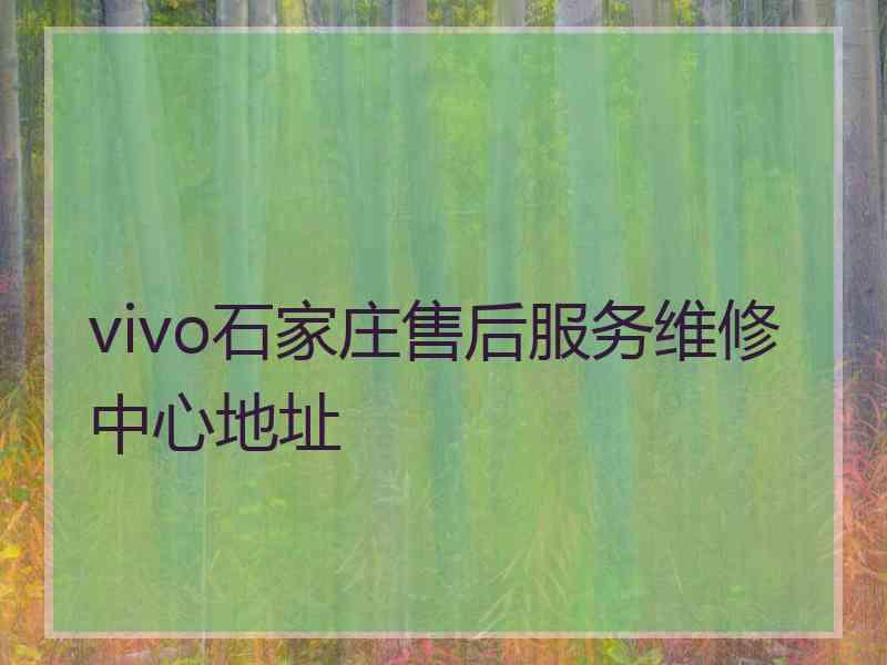 vivo石家庄售后服务维修中心地址