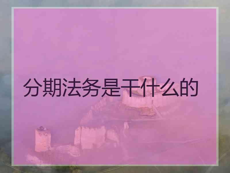 分期法务是干什么的