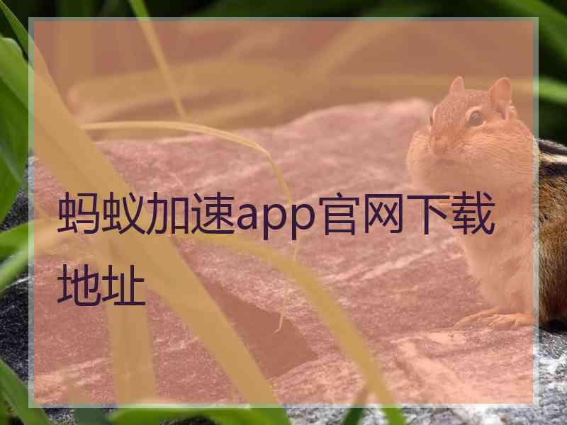 蚂蚁加速app官网下载地址