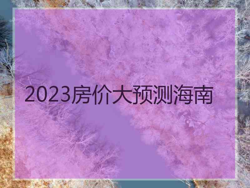 2023房价大预测海南