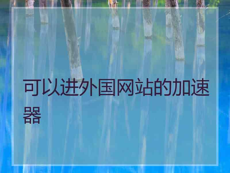 可以进外国网站的加速器