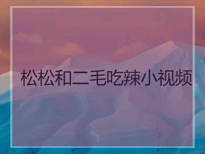 松松和二毛吃辣小视频
