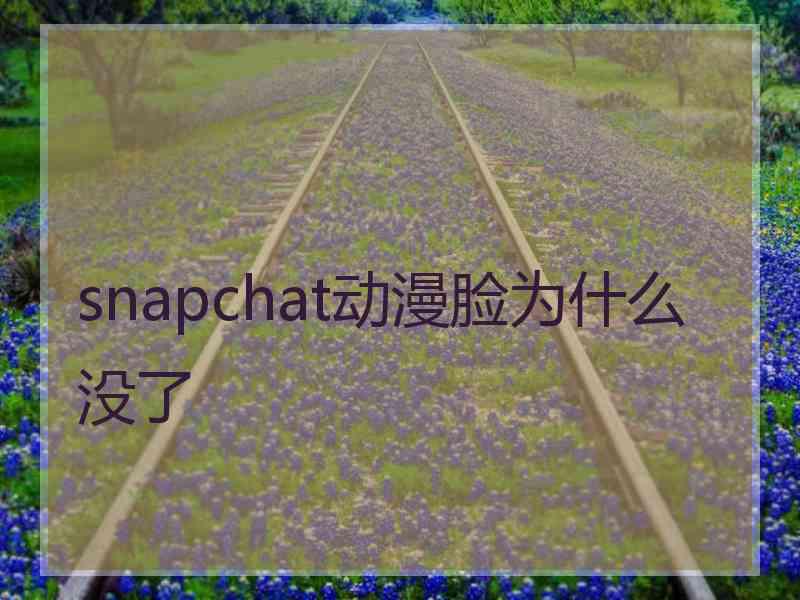snapchat动漫脸为什么没了