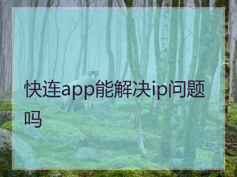快连app能解决ip问题吗