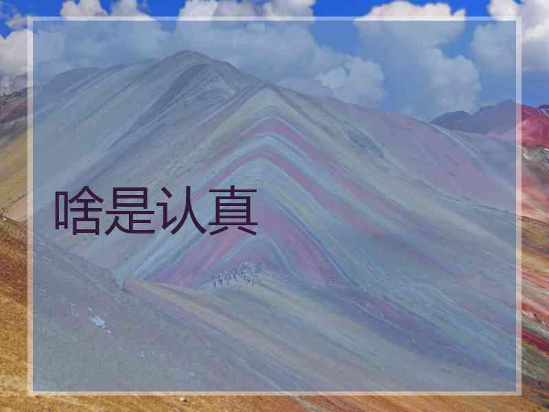 啥是认真