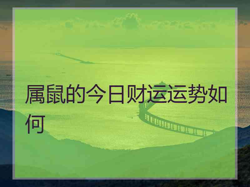 属鼠的今日财运运势如何