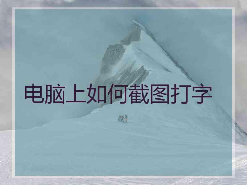 电脑上如何截图打字