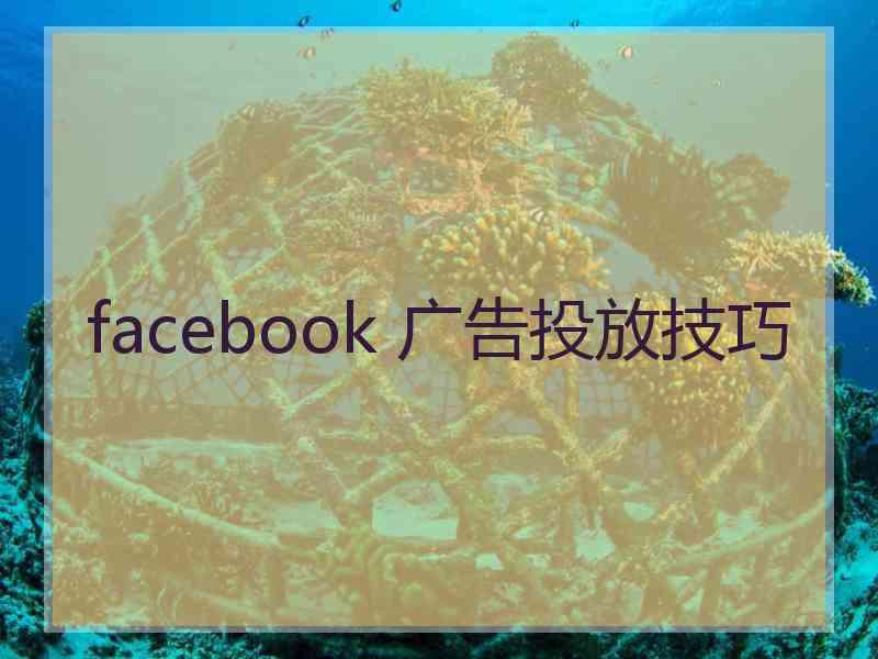 facebook 广告投放技巧